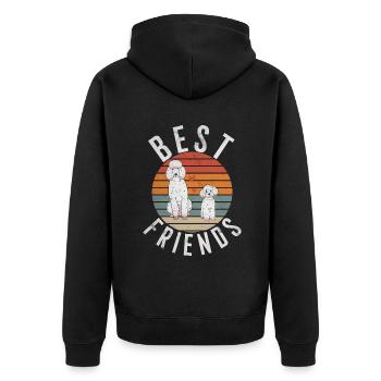 Cadeaux Caniche - Veste à capuche bio Premium Unisexe - noir - Dos - Nico (187cm)