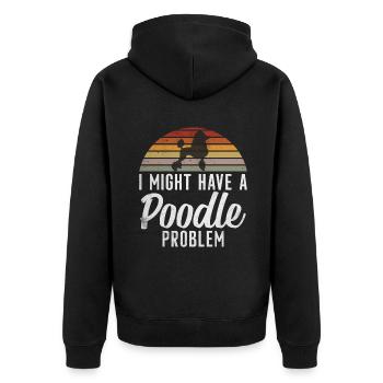 Poodle Gifts - Unisex Premium Bio Zip Hoodie - Schwarz - Hinten - Nico (187cm)