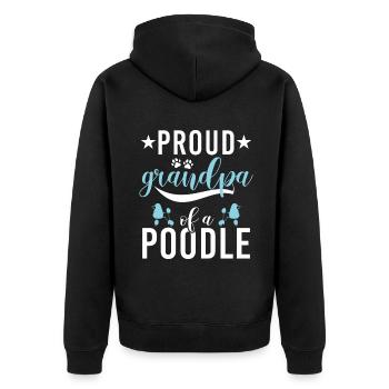 Poodle Gifts - Unisex Premium Bio Zip Hoodie - Schwarz - Hinten - Nico (187cm)