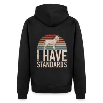 Poodle Gifts - Unisex Premium Bio Zip Hoodie - Schwarz - Hinten - Nico (187cm)