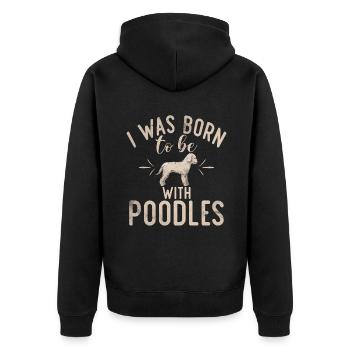 Poodle Gifts - Unisex Premium Bio Zip Hoodie - Schwarz - Hinten - Nico (187cm)