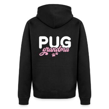 Pug Gifts for Pug Lovers - Unisex Premium Bio Zip Hoodie - Schwarz - Hinten - Nico (187cm)