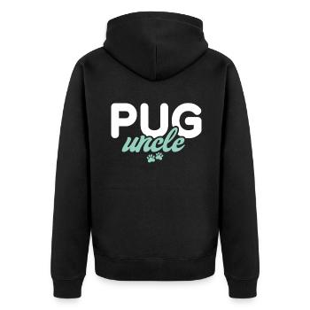 Pug Gifts for Pug Lovers - Unisex Premium Bio Zip Hoodie - Schwarz - Hinten - Nico (187cm)