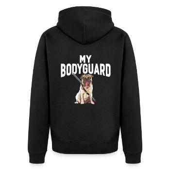 Pug Gifts for Pug Lovers - Unisex Premium Organic Zip Hoodie - black - Back - Nico (187cm)