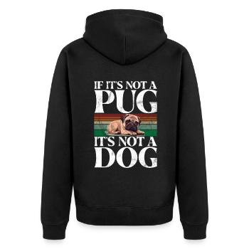 Pug Gifts for Pug Lovers - Unisex Premium Bio Zip Hoodie - Schwarz - Hinten - Nico (187cm)
