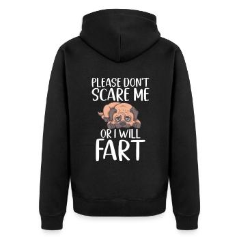 Pug Gifts for Pug Lovers - Unisex Premium Organic Zip Hoodie - black - Back - Nico (187cm)