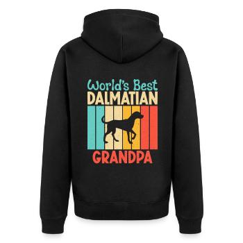 Gifts for Dalmatian Lovers - Unisex Premium Bio Zip Hoodie - Schwarz - Hinten - Nico (187cm)