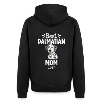 Gifts for Dalmatian Lovers - Unisex Premium Bio Zip Hoodie - Schwarz - Hinten - Nico (187cm)