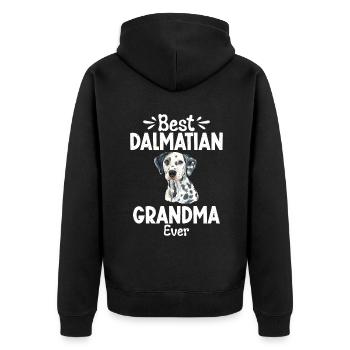 Gifts for Dalmatian Lovers - Unisex Premium Bio Zip Hoodie - Schwarz - Hinten - Nico (187cm)