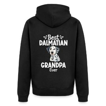 Gifts for Dalmatian Lovers - Unisex Premium Bio Zip Hoodie - Schwarz - Hinten - Nico (187cm)