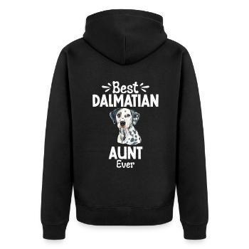 Gifts for Dalmatian Lovers - Unisex Premium Bio Zip Hoodie - Schwarz - Hinten - Nico (187cm)