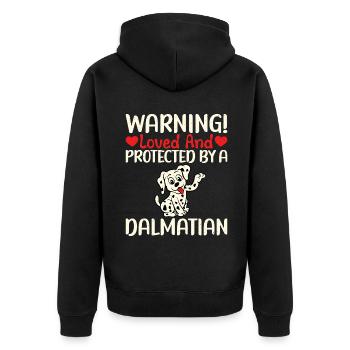 Gifts for Dalmatian Lovers - Unisex Premium Bio Zip Hoodie - Schwarz - Hinten - Nico (187cm)