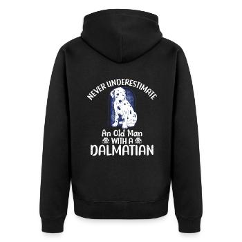 Gifts for Dalmatian Lovers - Unisex Premium Bio Zip Hoodie - Schwarz - Hinten - Nico (187cm)