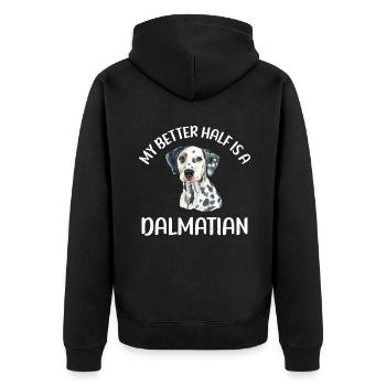 Gifts for Dalmatian Lovers - Unisex Premium Bio Zip Hoodie - Schwarz - Hinten - Nico (187cm)
