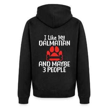 Gifts for Dalmatian Lovers - Unisex Premium Bio Zip Hoodie - Schwarz - Hinten - Nico (187cm)