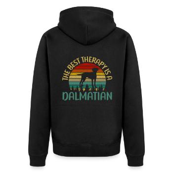 Gifts for Dalmatian Lovers - Unisex Premium Bio Zip Hoodie - Schwarz - Hinten - Nico (187cm)