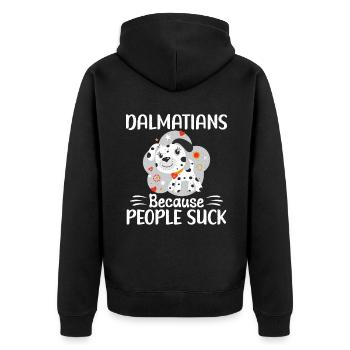Gifts for Dalmatian Lovers - Unisex Premium Bio Zip Hoodie - Schwarz - Hinten - Nico (187cm)