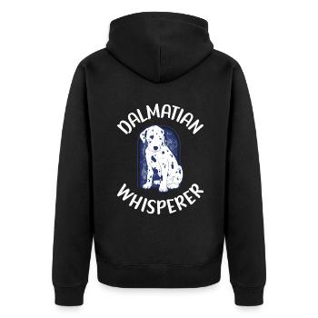 Gifts for Dalmatian Lovers - Unisex Premium Bio Zip Hoodie - Schwarz - Hinten - Nico (187cm)