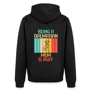 Gifts for Dalmatian Lovers - Unisex Premium Bio Zip Hoodie - Schwarz - Hinten - Nico (187cm)