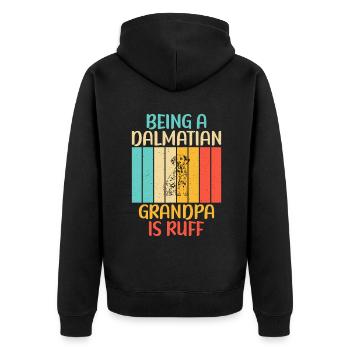 Gifts for Dalmatian Lovers - Unisex Premium Bio Zip Hoodie - Schwarz - Hinten - Nico (187cm)