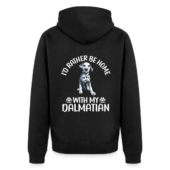 Gifts for Dalmatian Lovers - Unisex Premium Bio Zip Hoodie - Schwarz - Hinten - Nico (187cm)