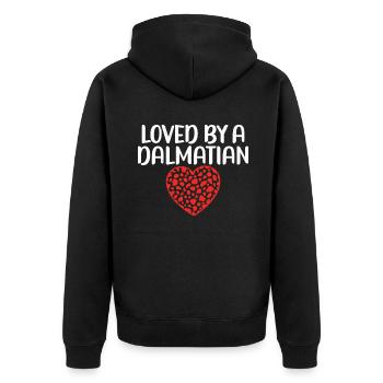 Gifts for Dalmatian Lovers - Unisex Premium Bio Zip Hoodie - Schwarz - Hinten - Nico (187cm)