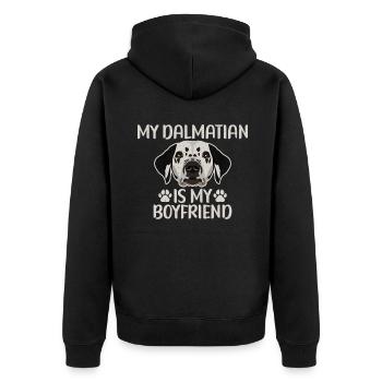 Gifts for Dalmatian Lovers - Unisex Premium Bio Zip Hoodie - Schwarz - Hinten - Nico (187cm)