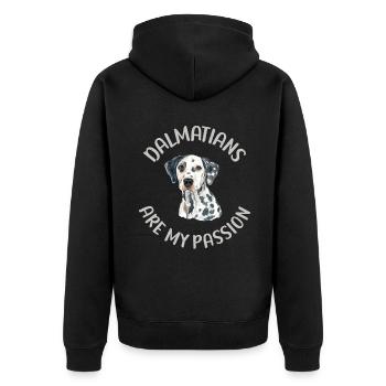 Gifts for Dalmatian Lovers - Unisex Premium Bio Zip Hoodie - Schwarz - Hinten - Nico (187cm)