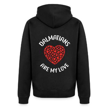 Gifts for Dalmatian Lovers - Unisex Premium Bio Zip Hoodie - Schwarz - Hinten - Nico (187cm)