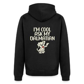 Gifts for Dalmatian Lovers - Unisex Premium Bio Zip Hoodie - Schwarz - Hinten - Nico (187cm)