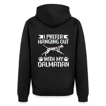 Gifts for Dalmatian Lovers - Unisex Premium Bio Zip Hoodie - Schwarz - Hinten - Nico (187cm)