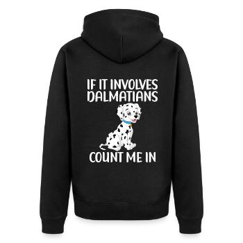 Gifts for Dalmatian Lovers - Unisex Premium Bio Zip Hoodie - Schwarz - Hinten - Nico (187cm)
