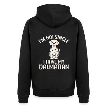 Gifts for Dalmatian Lovers - Unisex Premium Bio Zip Hoodie - Schwarz - Hinten - Nico (187cm)