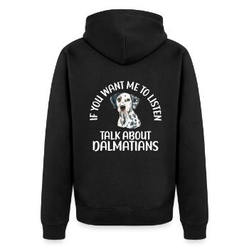 Gifts for Dalmatian Lovers - Unisex Premium Bio Zip Hoodie - Schwarz - Hinten - Nico (187cm)
