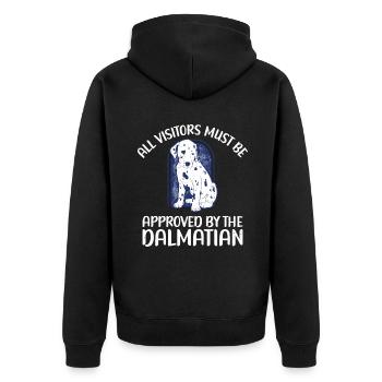 Gifts for Dalmatian Lovers - Unisex Premium Bio Zip Hoodie - Schwarz - Hinten - Nico (187cm)