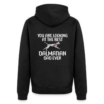 Gifts for Dalmatian Lovers - Unisex Premium Bio Zip Hoodie - Schwarz - Hinten - Nico (187cm)
