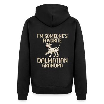 Gifts for Dalmatian Lovers - Unisex Premium Bio Zip Hoodie - Schwarz - Hinten - Nico (187cm)