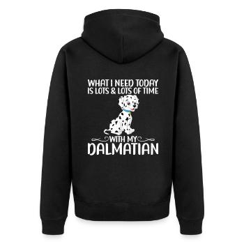 Gifts for Dalmatian Lovers - Unisex Premium Bio Zip Hoodie - Schwarz - Hinten - Nico (187cm)