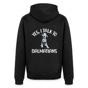 Gifts for Dalmatian Lovers - Unisex Premium Bio Zip Hoodie - Schwarz - Hinten - Nico (187cm)