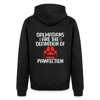 Gifts for Dalmatian Lovers - Unisex Premium Bio Zip Hoodie - Schwarz - Hinten - Nico (187cm)