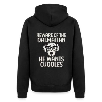 Gifts for Dalmatian Lovers - Unisex Premium Bio Zip Hoodie - Schwarz - Hinten - Nico (187cm)