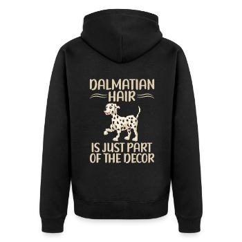 Gifts for Dalmatian Lovers - Unisex Premium Bio Zip Hoodie - Schwarz - Hinten - Nico (187cm)