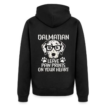 Gifts for Dalmatian Lovers - Unisex Premium Bio Zip Hoodie - Schwarz - Hinten - Nico (187cm)