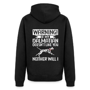 Gifts for Dalmatian Lovers - Unisex Premium Bio Zip Hoodie - Schwarz - Hinten - Nico (187cm)