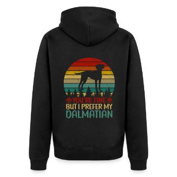 Gifts for Dalmatian Lovers - Unisex Premium Bio Zip Hoodie - Schwarz - Hinten - Nico (187cm)