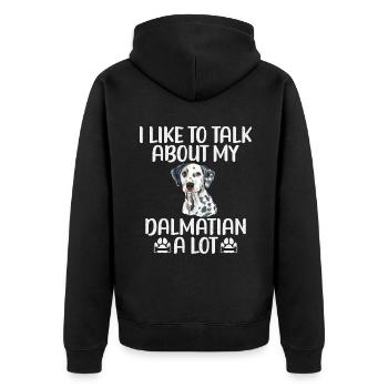 Gifts for Dalmatian Lovers - Unisex Premium Bio Zip Hoodie - Schwarz - Hinten - Nico (187cm)