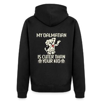 Gifts for Dalmatian Lovers - Unisex Premium Bio Zip Hoodie - Schwarz - Hinten - Nico (187cm)