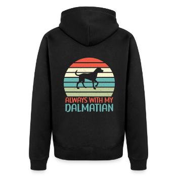 Gifts for Dalmatian Lovers - Unisex Premium Bio Zip Hoodie - Schwarz - Hinten - Nico (187cm)