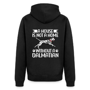 Gifts for Dalmatian Lovers - Unisex Premium Bio Zip Hoodie - Schwarz - Hinten - Nico (187cm)