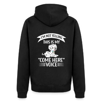 Gifts for Dalmatian Lovers - Unisex Premium Bio Zip Hoodie - Schwarz - Hinten - Nico (187cm)